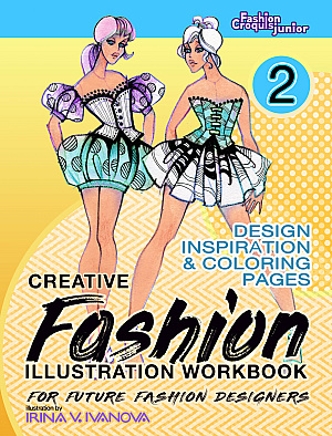 Coloring book for future fashion designers front