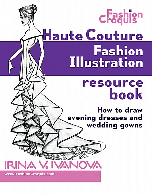 Front cover for book "Haute Couture Fashion Illustration Resource Book"