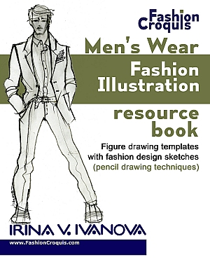 Front cover for book "Men's wear fashion illustration resource book"