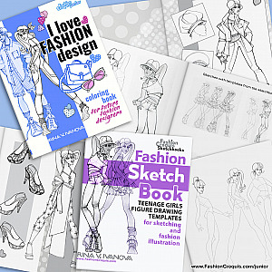 Fashion coloring books and sketchbooks for future fashion designers