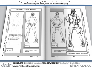 How to draw men's layered look: sketches, illustration and flats.   